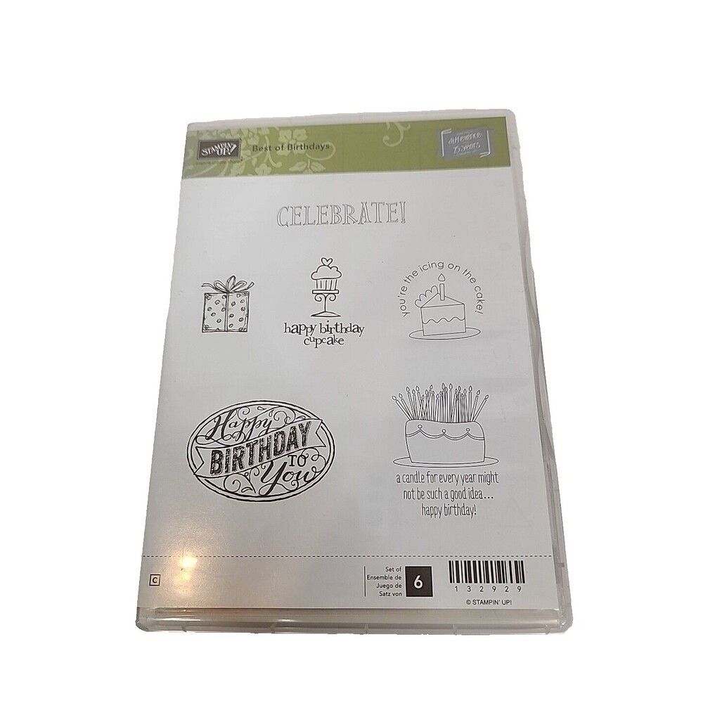 Stampin' Up! BEST OF BIRTHDAYS Stamp Set of 6 132929 Cake Gift Celebrate‎